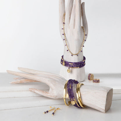 Prism - Amethyst Horseshoe Coin Earring