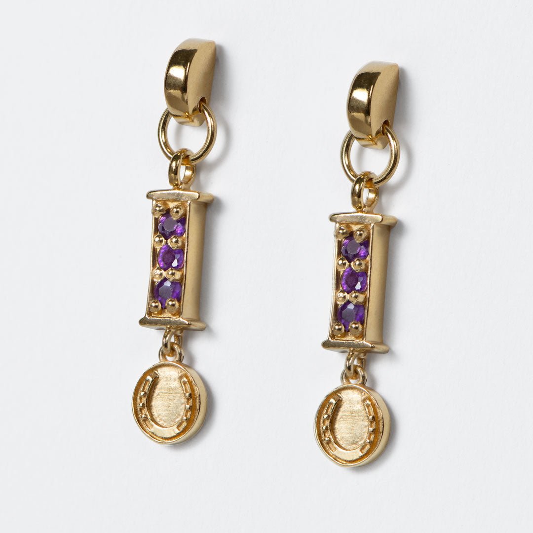 Prism - Amethyst Horseshoe Coin Earring