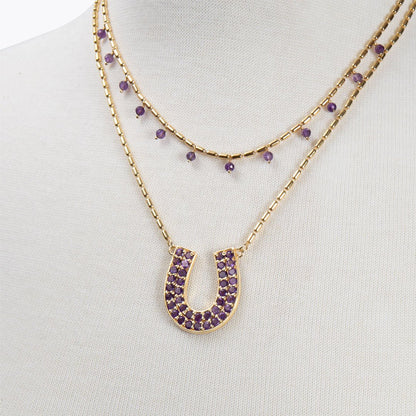 Prism - Amethyst Horseshoe Coin Equestrian Bracelet