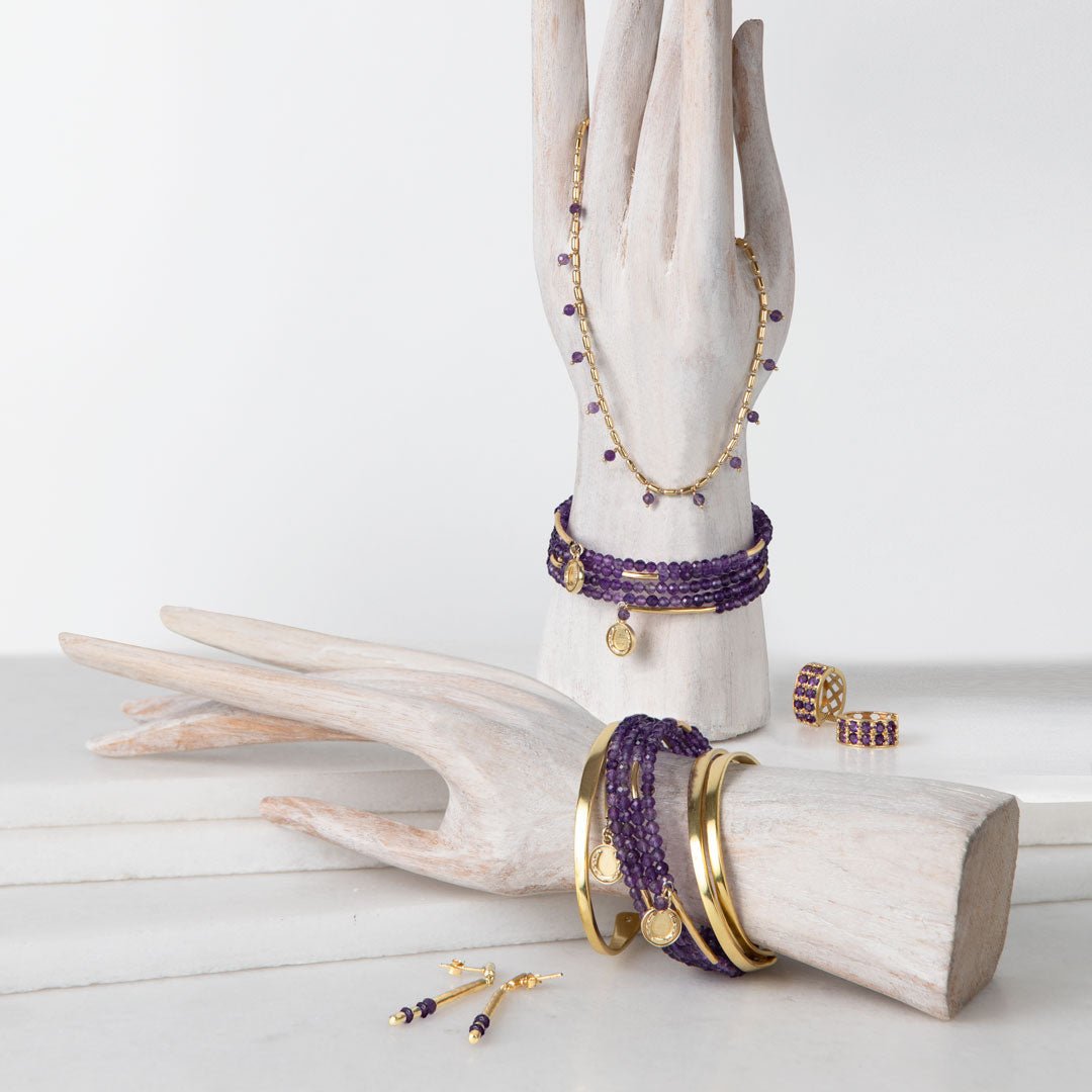 Prism - Amethyst Horseshoe Coin Equestrian Bracelet