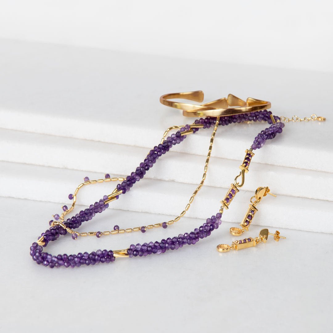 Prism - Amethyst Horseshoe Coin Equestrian Bracelet