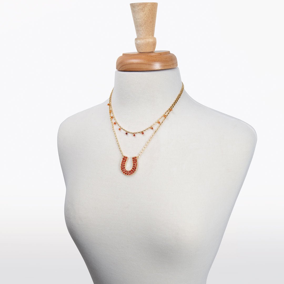 Prism - Carnelian Equestrian Horseshoe Necklace Or Choker
