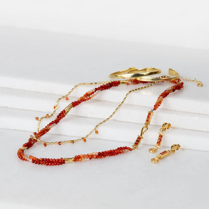 Prism - Carnelian Equestrian Horseshoe Necklace Or Choker
