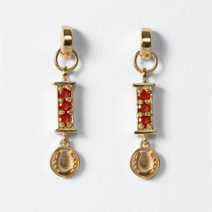 Prism - Carnelian Horseshoe Coin Earring