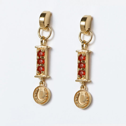 Prism - Carnelian Horseshoe Coin Earring