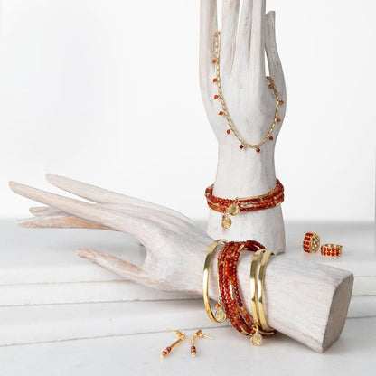 Prism - Carnelian Horseshoe Coin Earring