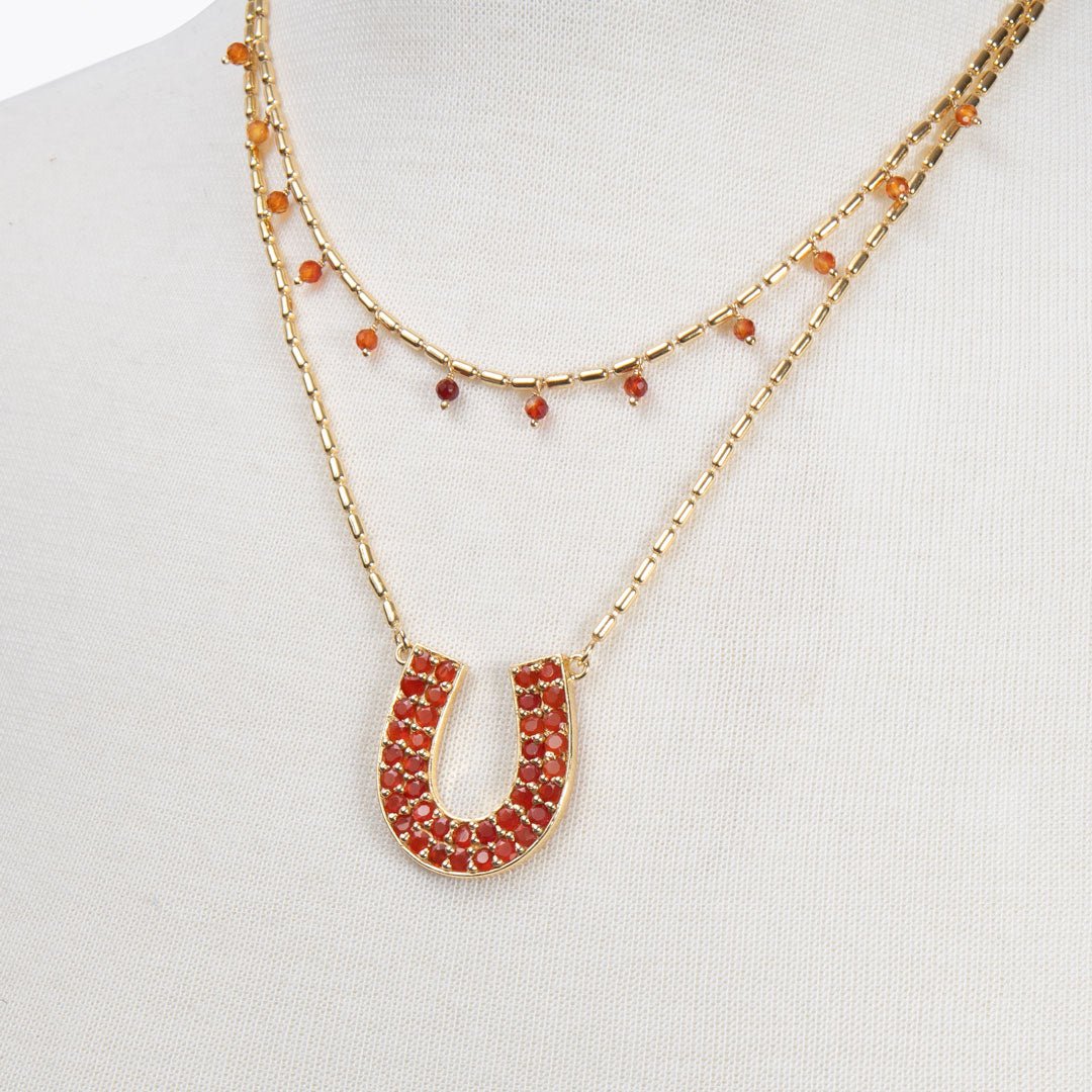 Prism - Carnelian Horseshoe Coin Equestrian Bracelet