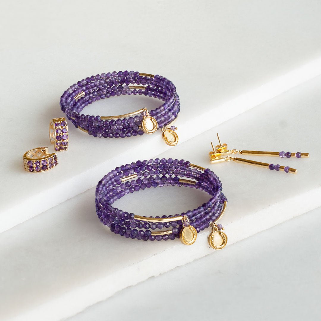 Prism - Linea Amethyst Equestrian Earring