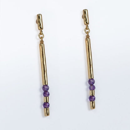 Prism - Linea Amethyst Equestrian Earring