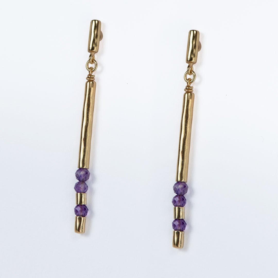 Prism - Linea Amethyst Equestrian Earring