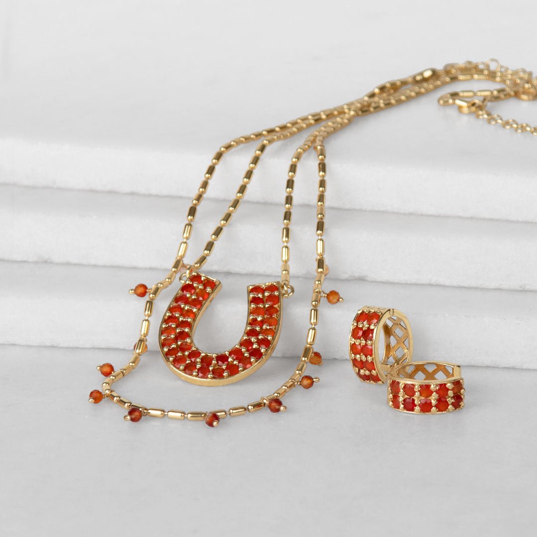Prism - Linea Carnelian Equestrian Earring