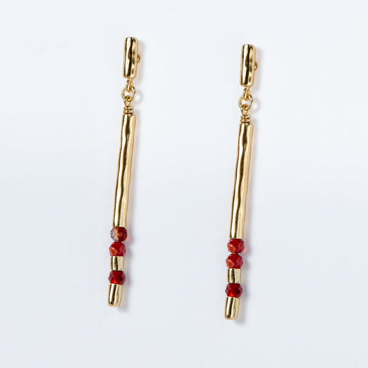 Prism - Linea Carnelian Equestrian Earring