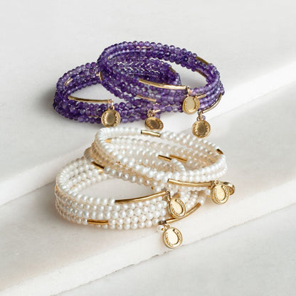 Prism - Amethyst Horseshoe Coin Equestrian Bracelet