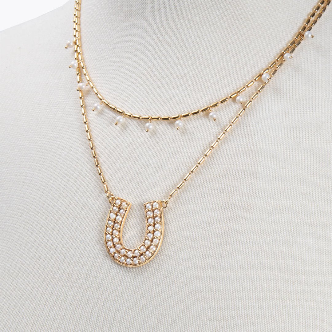 Prism - Pearl Pave Horseshoe Earring