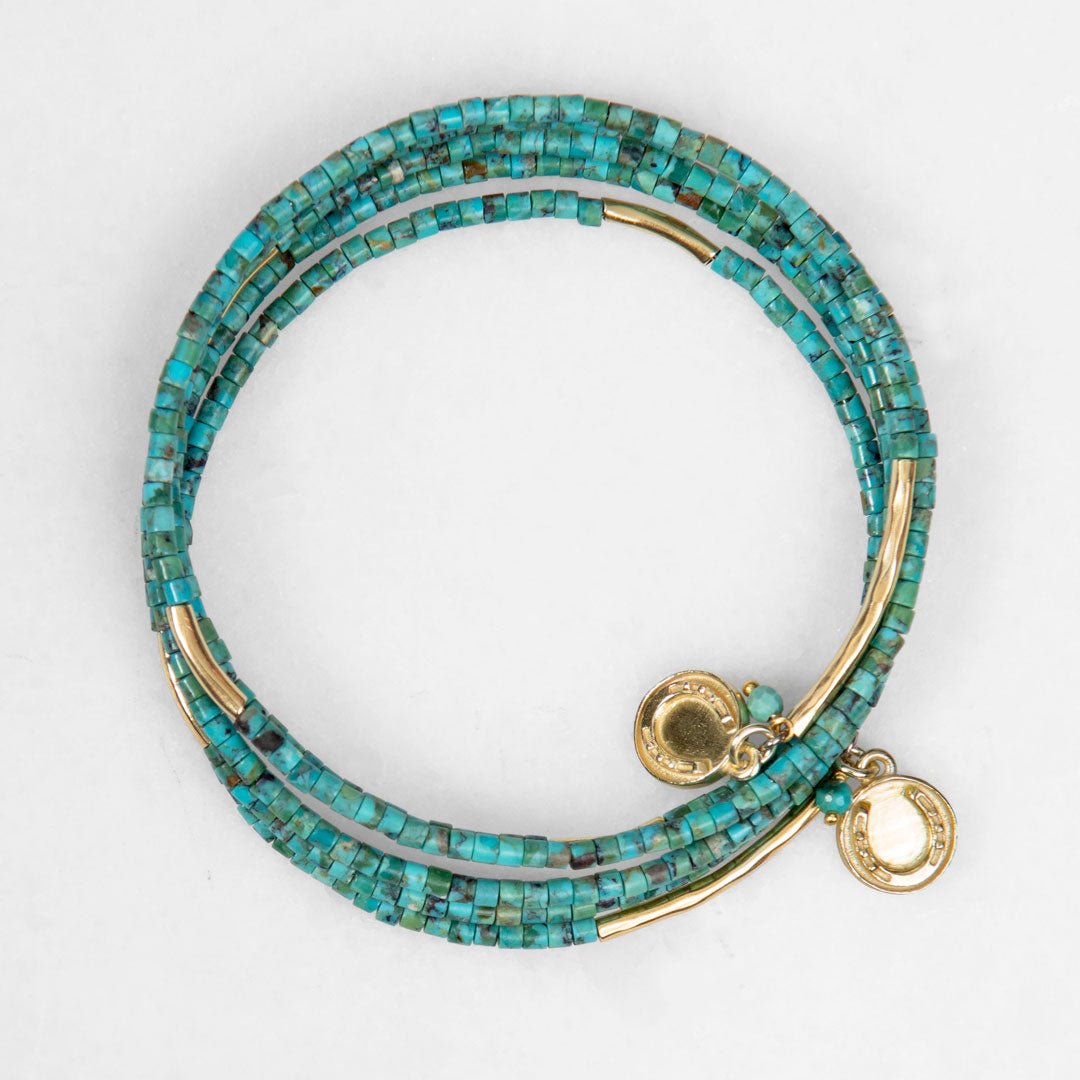 Prism - Turquoise Horseshoe Coin Equestrian Bracelet