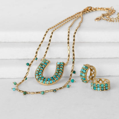 Prism - Turquoise Horseshoe Coin Equestrian Bracelet