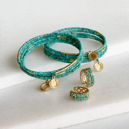 Prism - Turquoise Horseshoe Coin Equestrian Bracelet