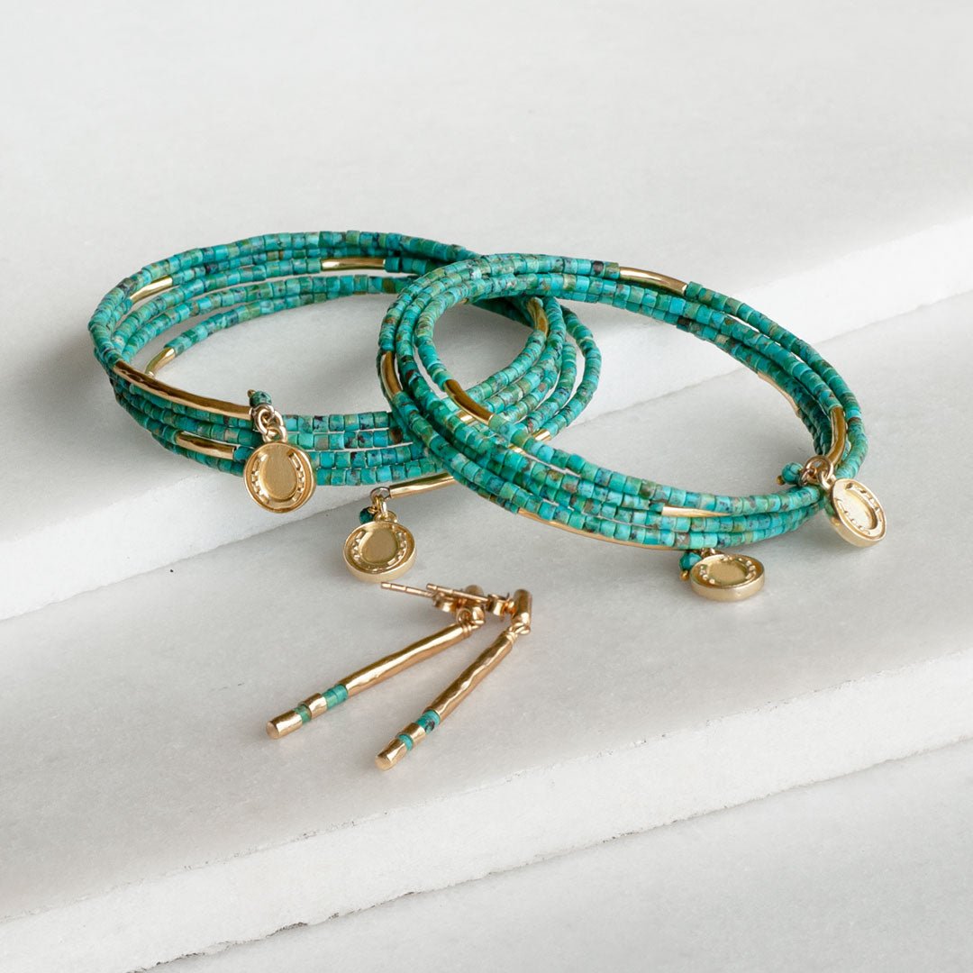 Prism - Turquoise Horseshoe Coin Equestrian Bracelet