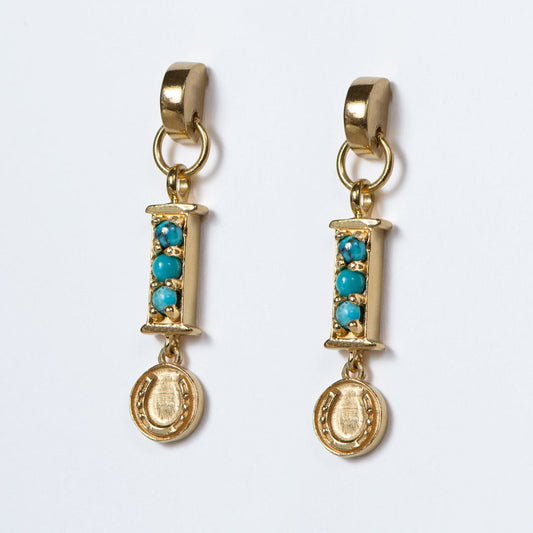 Prism - Turquoise Horseshoe Coin Earring