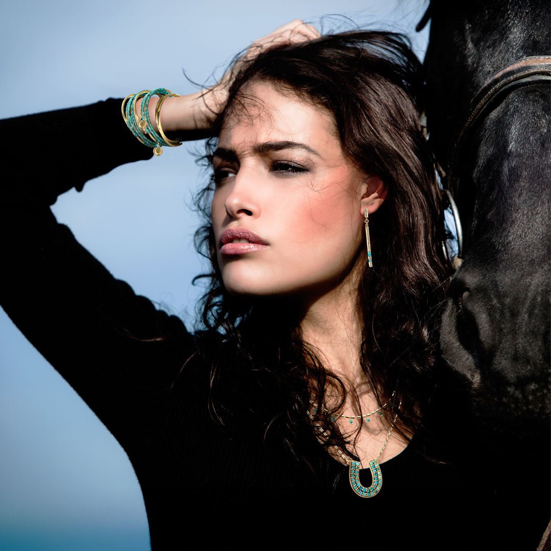 Prism - Turquoise Horseshoe Coin Earring