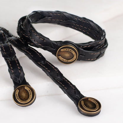 Rialto - Double Wrap Horseshoe Snap Bracelet in Brass