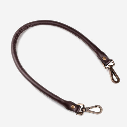 Rolled Elbow - Deep Brown Italian Leather Strap with Antique Brass