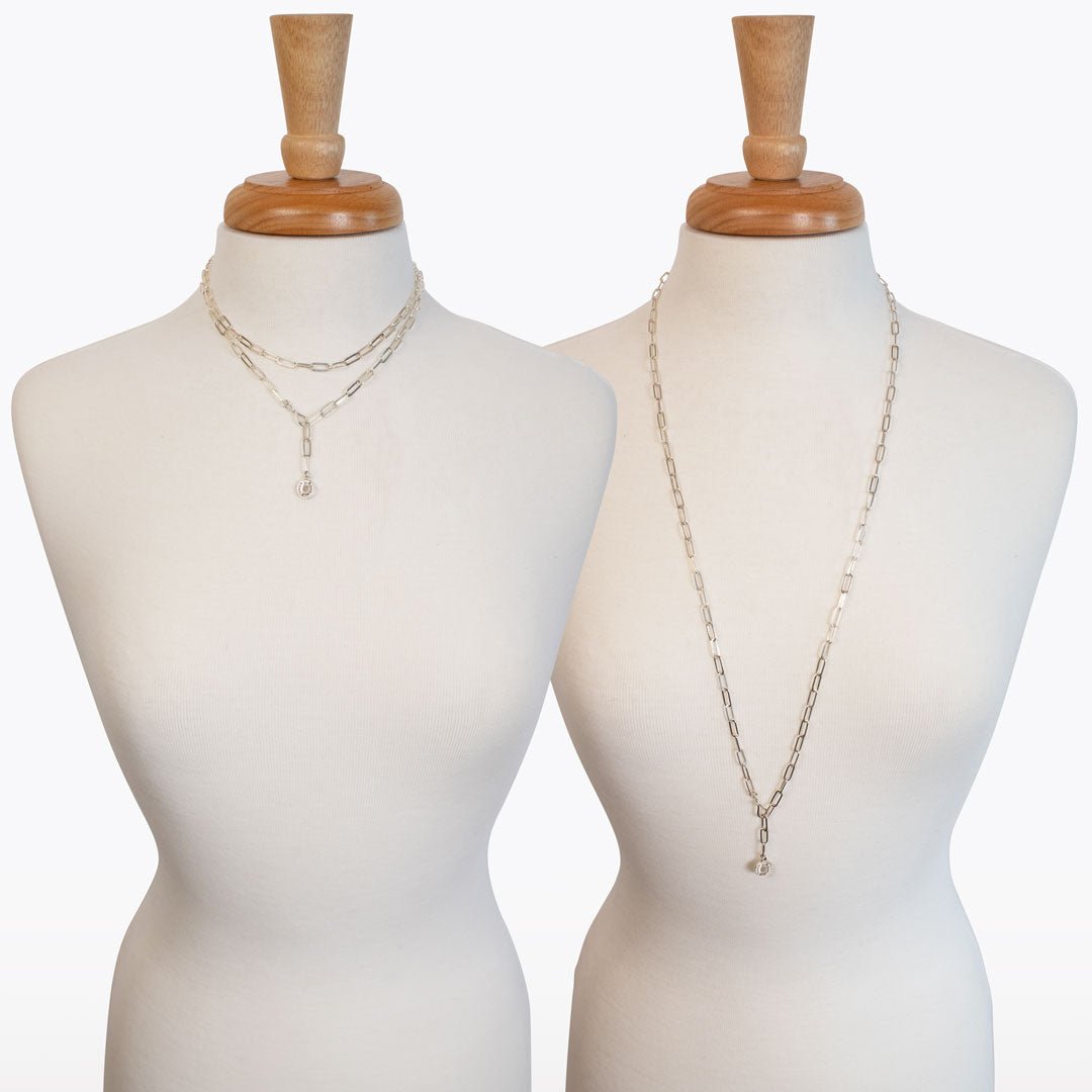 Roxy - Paperclip Chain w/ Horseshoe Coin - Large Link in Silver