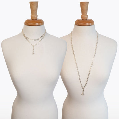 Roxy - Paperclip Chain w/ Horseshoe Coin - Large Link in Silver
