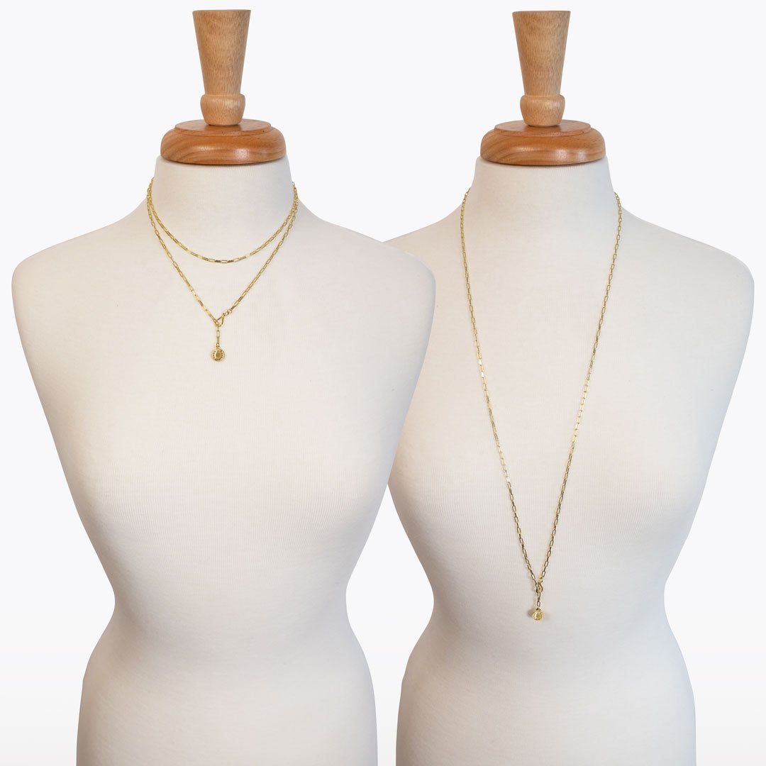 Roxy - Paperclip Chain w/ Horseshoe Coin - Petite Link in Gold