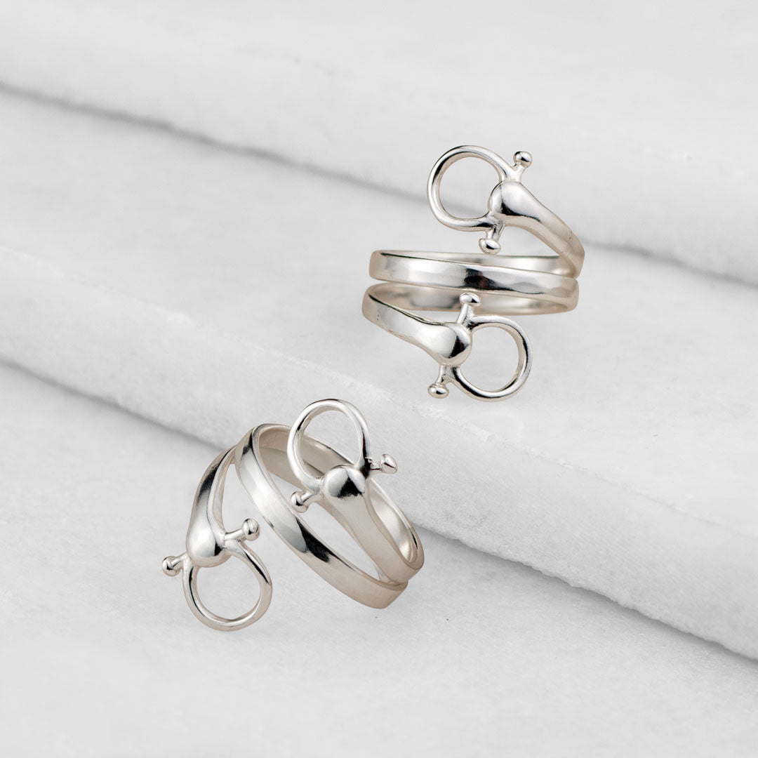 Sandro - Equestrian Horse Bit Spiral Ring in Silver