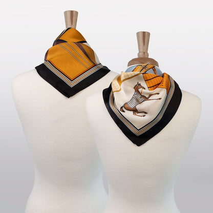 Signature - Stylized Equestrian Scarf in Black