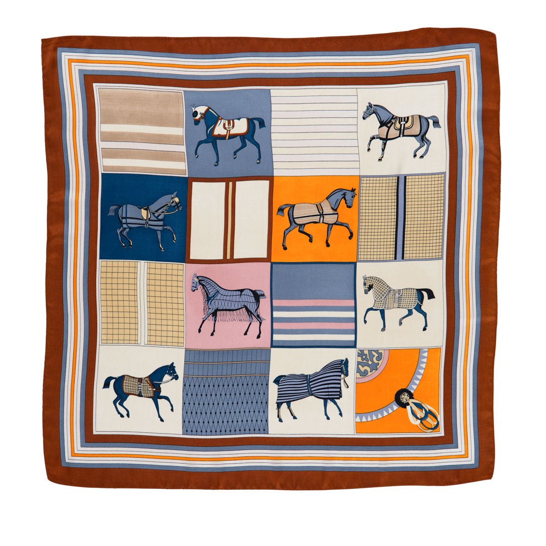 Signature - Stylized Equestrian Scarf in Deep Safron