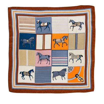 Signature - Stylized Equestrian Scarf in Deep Safron