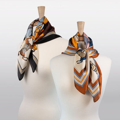Signature - Stylized Equestrian Scarf in Deep Safron