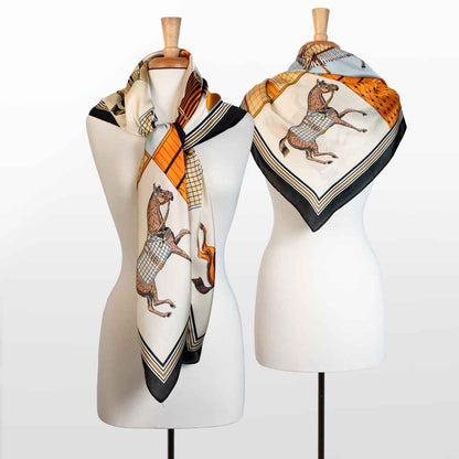 Signature - Oversize Equestrian Scarf in Black