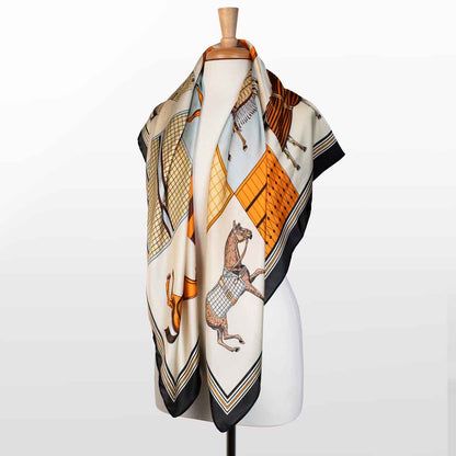 Signature - Oversize Equestrian Scarf in Black