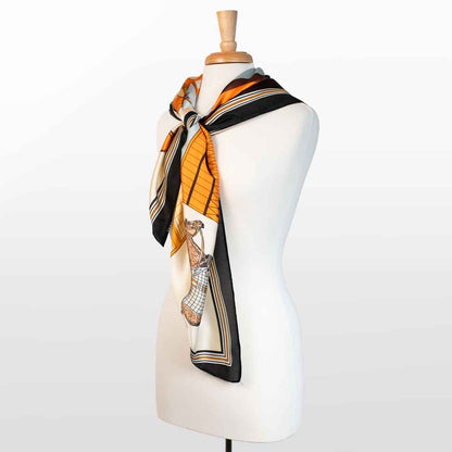 Signature - Oversize Equestrian Scarf in Black
