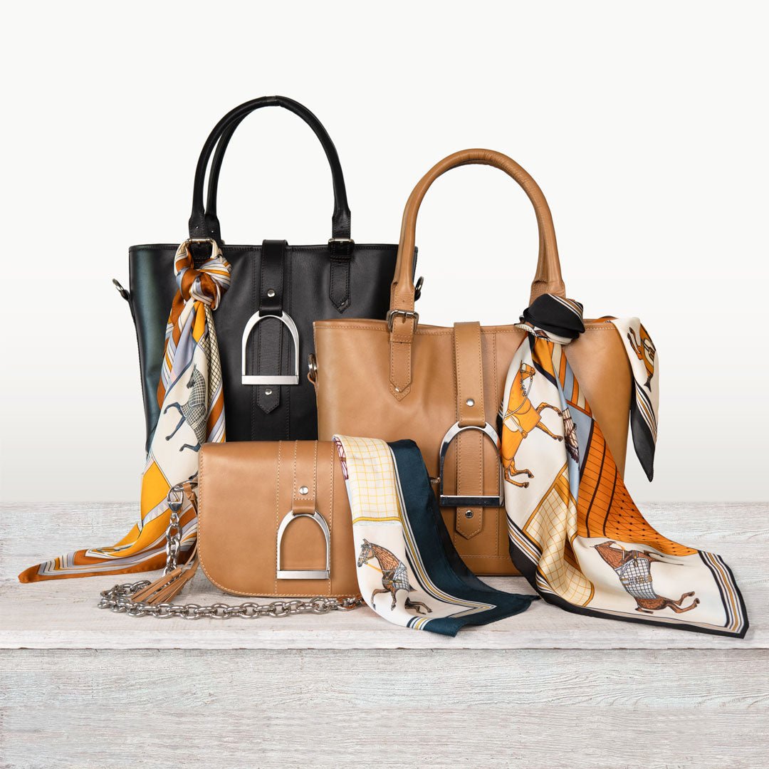 Signature Stirrup - Riding Stirrup Crossbody Luxury Leather Handbag in Black