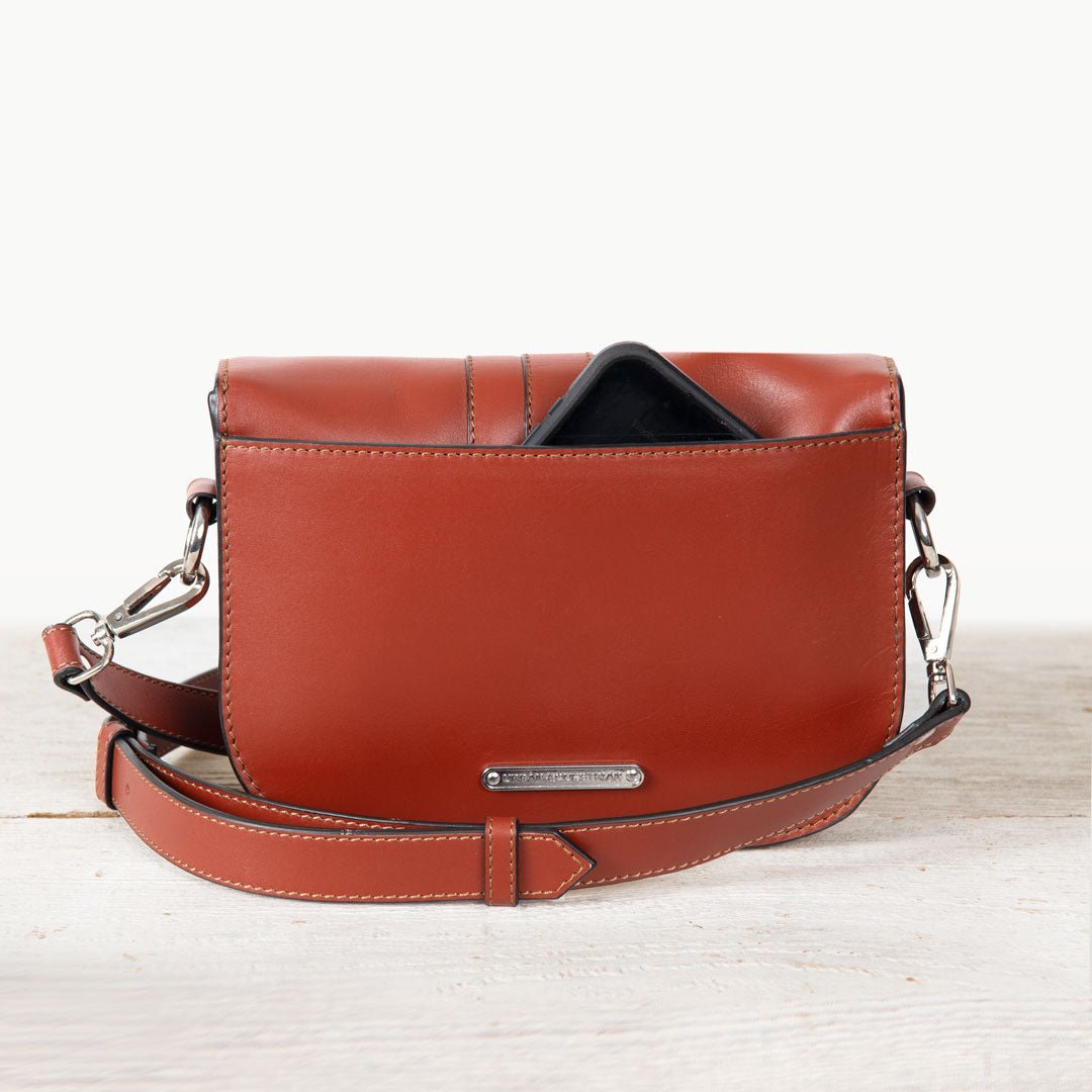 Signature Stirrup - Riding Stirrup Crossbody Luxury Leather Handbag in Cognac