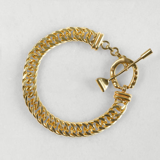Cavaletti - T Bar Horseshoe Clasp Bracelet in Gold