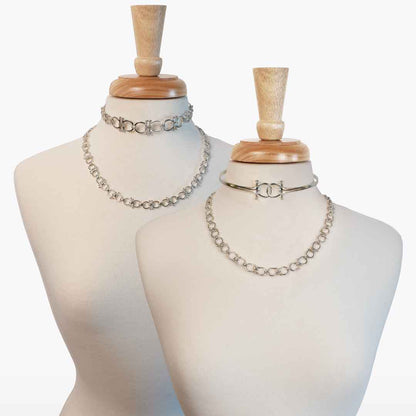 Talisman - Equestrian Horse Bit Choker Necklace in Silver