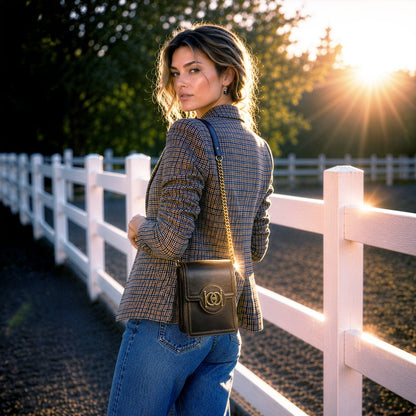 Talisman - Horse Bit Lock Phone Bag in Black
