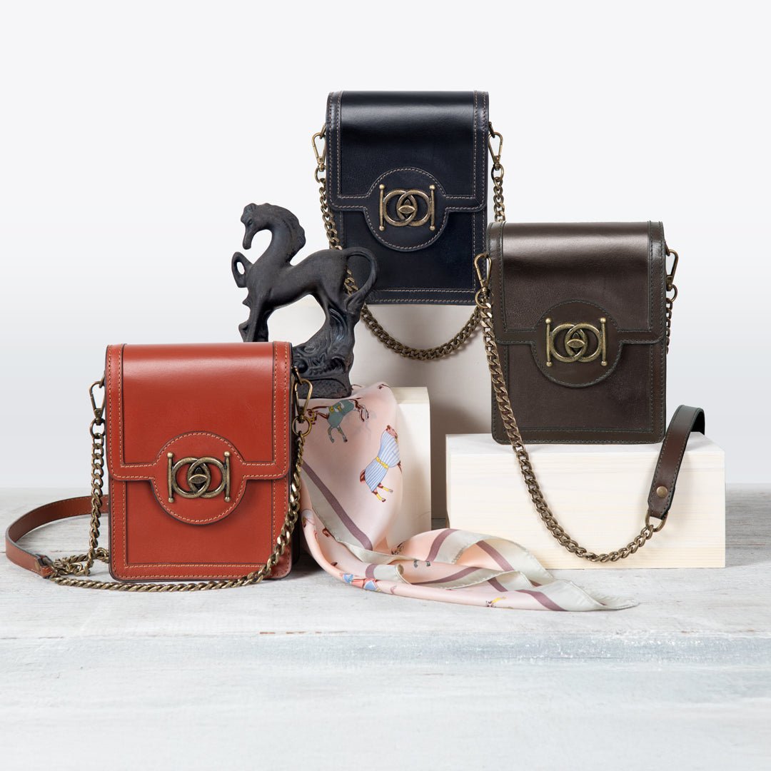 Talisman - Horse Bit Lock Phone Bag in Cognac