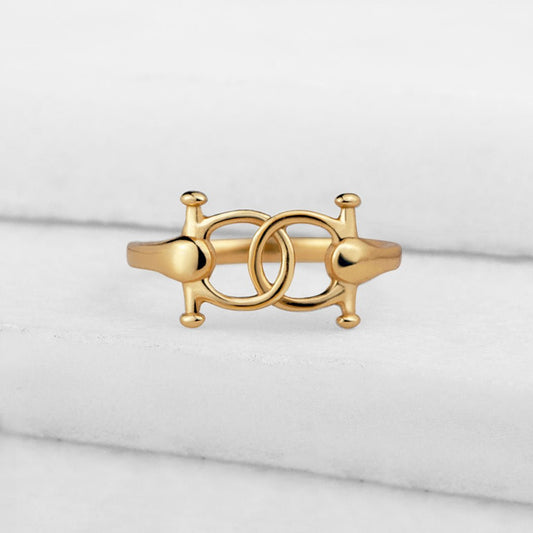 Talisman - Horse Bit Equestrian Ring in Gold
