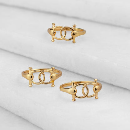 Talisman - Horse Bit Equestrian Ring in Gold