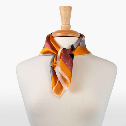 Troie - Stylized Equestrian Scarf in Tangerine