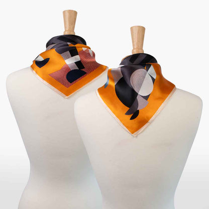 Troie - Stylized Equestrian Scarf in Tangerine