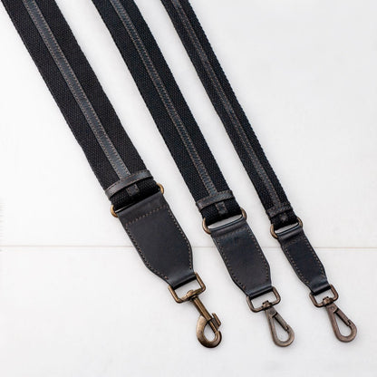 Web/Leather - Black Guitar Strap